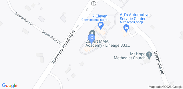 Map to Calvert MMA Academy